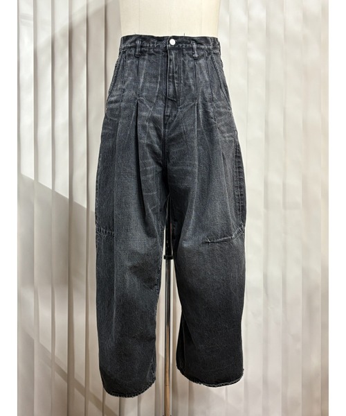 SHINYAKOZUKA(シンヤコヅカ)の「washed ordinary city baggy/バギーパンツ/SHINYAKOZUKA(デニムパンツ・メンズ・インディゴブルー/ブラック・MEDIUM/SMALL)」の4枚目の写真
