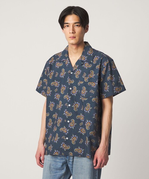 DRAKE'S(ドレイクス)の「【別注】<Drake’s>ペイズリー オープンカラー シャツ(シャツ/ブラウス・メンズ・ネイビー/オフホワイト・XL/L/M)」の1枚目の写真