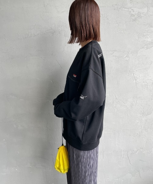 NANGA（ナンガ）の「【WEB先行予約】[NANGA/ナンガ] 別注 ジップポケット ロゴ刺繍スウェット（スウェット・レディース・ブラック/ホワイト・L/M/S）」の15枚目の写真