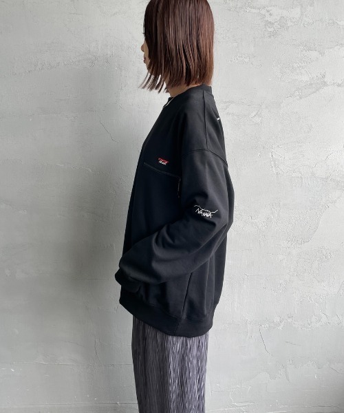 NANGA（ナンガ）の「【WEB先行予約】[NANGA/ナンガ] 別注 ジップポケット ロゴ刺繍スウェット（スウェット・レディース・ブラック/ホワイト・L/M/S）」の21枚目の写真