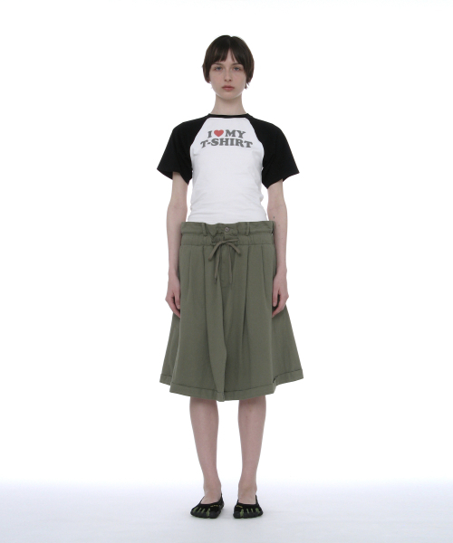 PARTIMENTO WOMEN（パルティメントウィメン）の「フォールドオーバーウエストミディスカート_カーキグリーン（スカート・レディース・その他・SMALL/MEDIUM）」の4枚目の写真