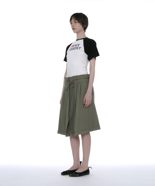 PARTIMENTO WOMEN（パルティメントウィメン）の「フォールドオーバーウエストミディスカート_カーキグリーン（スカート・レディース・その他・SMALL/MEDIUM）」の5枚目の写真