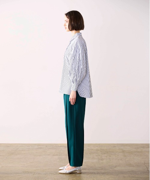 Marilyn Moon（マリリンムーン）の「tuck frill modern volume shirt（シャツ/ブラウス・レディース・サックスブルー/ホワイト/ホワイト×ブラック/ネイビー/ブラウン・FREE）」の9枚目の写真