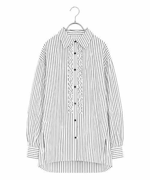 Marilyn Moon（マリリンムーン）の「tuck frill modern volume shirt（シャツ/ブラウス・レディース・サックスブルー/ホワイト/ホワイト×ブラック/ネイビー/ブラウン・FREE）」の20枚目の写真