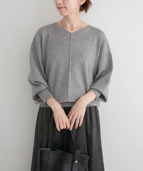 ITEMS URBANRESEARCH(アイテムズ アーバンリサーチ)の「『洗濯可』アウトリンキングVネックニット(ニット/セーター・レディース・ブラック/オフホワイト/ピンク/グレー/ホワイト系その他・FREE)」の21枚目の写真