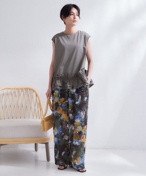 OPAQUE.CLIP（オペークドットクリップ）の「裾フリルドッキングカットソー【洗濯機OK】（Tシャツ/カットソー・レディース・ボルドー/ブラック/チャコールグレー・38/40）」の5枚目の写真