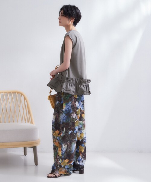 OPAQUE.CLIP（オペークドットクリップ）の「裾フリルドッキングカットソー【洗濯機OK】（Tシャツ/カットソー・レディース・ボルドー/ブラック/チャコールグレー・38/40）」の6枚目の写真