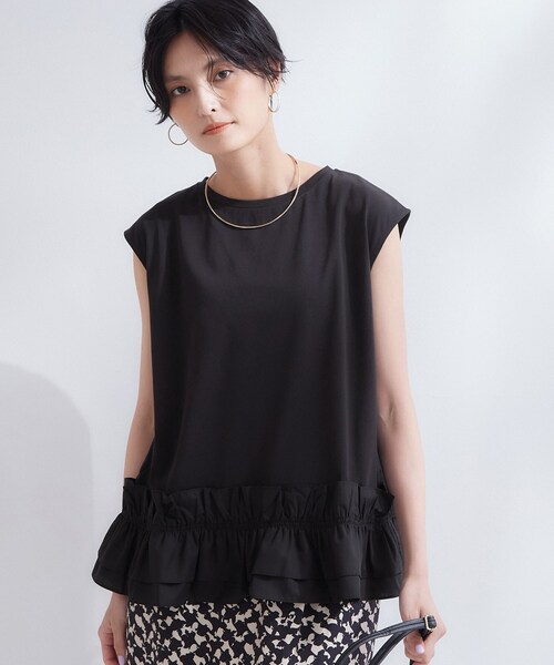 OPAQUE.CLIP（オペークドットクリップ）の「裾フリルドッキングカットソー【洗濯機OK】（Tシャツ/カットソー・レディース・ボルドー/ブラック/チャコールグレー・38/40）」の8枚目の写真