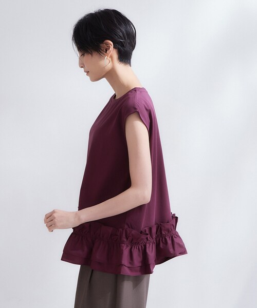 OPAQUE.CLIP（オペークドットクリップ）の「裾フリルドッキングカットソー【洗濯機OK】（Tシャツ/カットソー・レディース・ボルドー/ブラック/チャコールグレー・38/40）」の17枚目の写真
