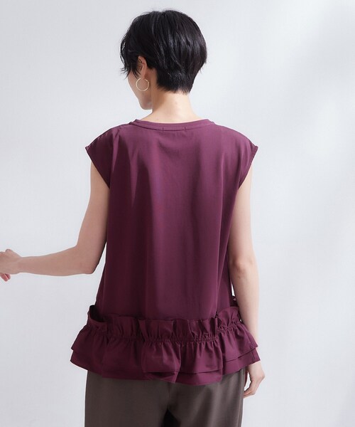 OPAQUE.CLIP（オペークドットクリップ）の「裾フリルドッキングカットソー【洗濯機OK】（Tシャツ/カットソー・レディース・ボルドー/ブラック/チャコールグレー・38/40）」の18枚目の写真