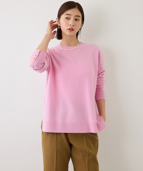ROPE'(ロペ)の「カシミヤブレンドスリーブ釦サイドスリットニット/WEB限定カラー・イージーケア(ニット/セーター・レディース・ダークブラウン/ピンク/ネイビー/ワイン/グレー/ベージュ系その他・38)」の21枚目の写真