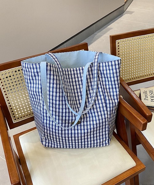 Mignonjour/チェック柄リバーシブルトートバッグ M2961（トートバッグ