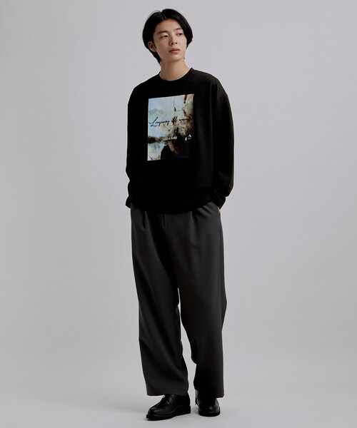 tk.TAKEO KIKUCHI(ティーケータケオキクチ)の「アートグラフィック ブラシ刺繍長袖Tシャツ(Tシャツ/カットソー・メンズ・ブラック/ホワイト・03/02)」の9枚目の写真