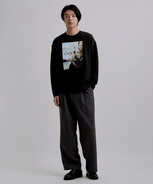 tk.TAKEO KIKUCHI(ティーケータケオキクチ)の「アートグラフィック ブラシ刺繍長袖Tシャツ(Tシャツ/カットソー・メンズ・ブラック/ホワイト・03/02)」の10枚目の写真