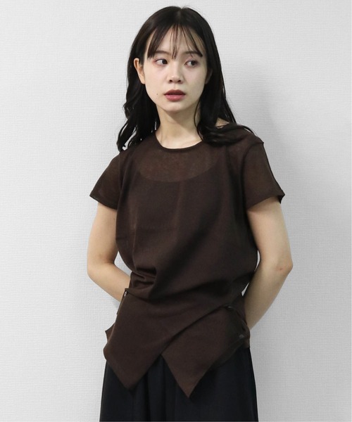 THE CELL.(ザセルドット)の「リネンブレンド ドライタッチ フロントクロス フレンチニット FRONT CROSS FRENCH SLEEVE KNIT(ニット/セーター・レディース・ブラウン/ブラック/チャコールグレー・FREE)」の20枚目の写真