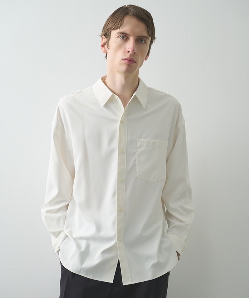 STUDIOUS(ステュディオス)の「【STUDIOUS】Clear broad Shirts(シャツ/ブラウス・メンズ・ホワイト/サックスブルー/ストライプ/チェック・2/3/1)」の2枚目の写真