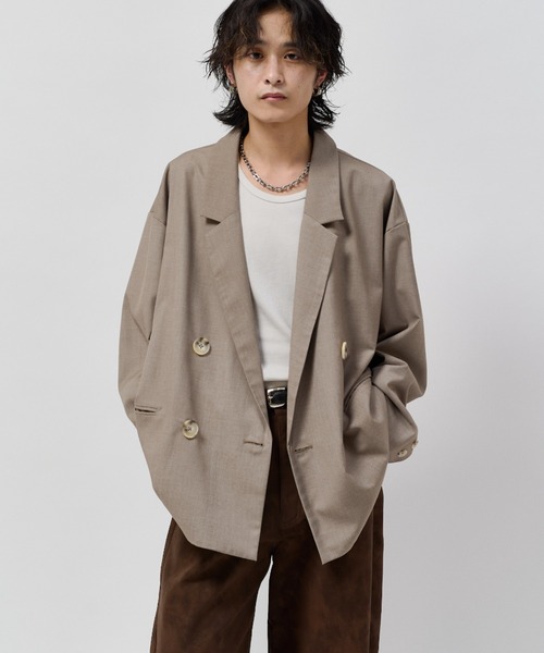 Lui's(ルイス)の「【WEB限定】 オーバーサイズクラシックダブルジャケット(テーラードジャケット・メンズ・グレー/ワインレッド・FREE)」の1枚目の写真
