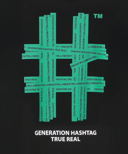 BEENTRILL(ビントリル)の「ウィメンズグリーンテーピングハッシュタグ半袖Tシャツ(ブラック)(Tシャツ/カットソー・レディース・その他・SMALL/X-SMALL)」の3枚目の写真