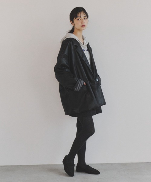 ELNEsoi（エルネソワ）の「ロゴ刺繍ZIPパーカー（パーカー・レディース・オートミール/ネイビー/ライトグレー・FREE）」の17枚目の写真