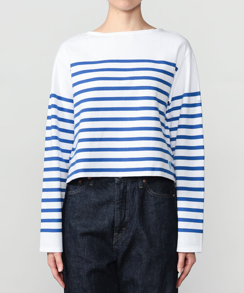 ORCIVAL（オーシバル）の「ORCIVAL | ラッセル ボートネッククロップドTシャツ WOMEN（Tシャツ/カットソー・レディース・ブラック系その他/ブルー系その他・2/1）」の4枚目の写真