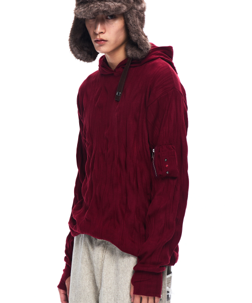 RSSC(アールエスエスシー)の「CRINKLE HOODIE LONG SLEEVE - WINE(パーカー・レディース・その他・1/2)」の1枚目の写真