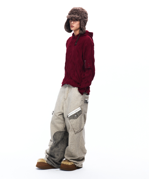 RSSC(アールエスエスシー)の「CRINKLE HOODIE LONG SLEEVE - WINE(パーカー・レディース・その他・1/2)」の3枚目の写真