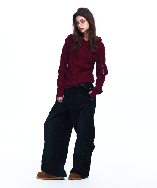 RSSC(アールエスエスシー)の「CRINKLE HOODIE LONG SLEEVE - WINE(パーカー・レディース・その他・1/2)」の6枚目の写真
