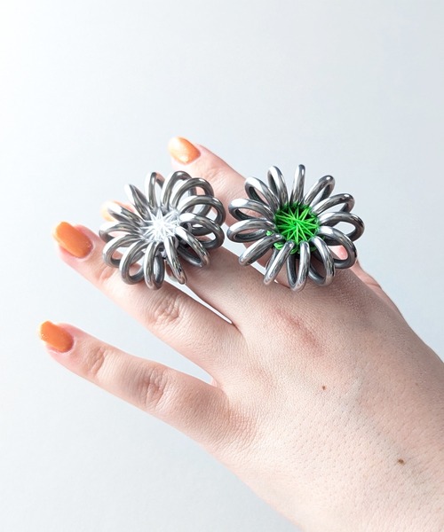 GYAN GYAN STYLE(ギャンギャンスタイル)の「FUNFLOWER ring(リング・レディース・パープル/ブラック/レモンイエロー/ライトグリーン/レッド/ピンク/ブルー/ブラウン/ホワイト・FREE)」の14枚目の写真