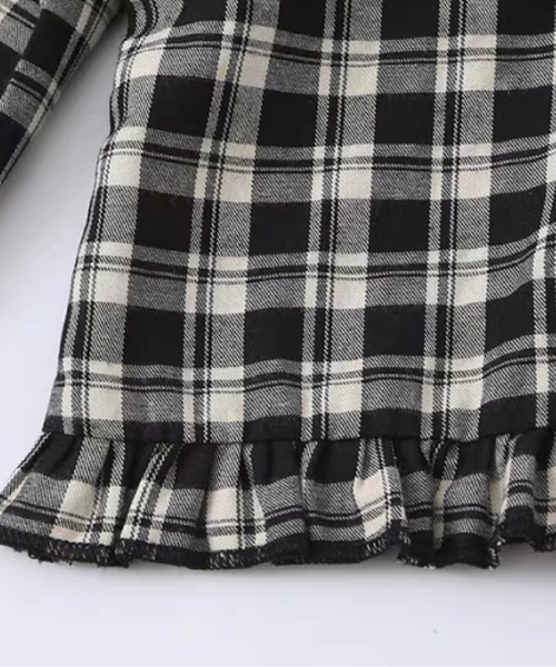 LA POMME petit（ラポミ・プチ）の「Gingham Check Lace Trim Cropped Top/ギンガムチェックレーストリムクロップドトップス（Tシャツ/カットソー・レディース・チェック・MEDIUM/SMALL/LARGE）」の5枚目の写真