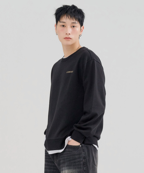 CHASECULT（チェイスカルト）の「メンズ レイヤードスウェットTシャツ-FERK5114B03（スウェット・メンズ・ブラック・100/105/110/95）」の5枚目の写真