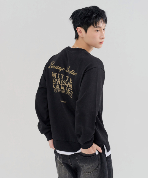 CHASECULT（チェイスカルト）の「メンズ レイヤードスウェットTシャツ-FERK5114B03（スウェット・メンズ・ブラック・100/105/110/95）」の4枚目の写真