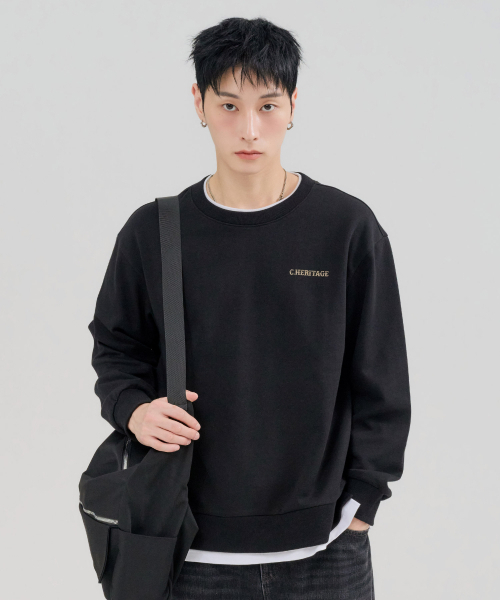 CHASECULT（チェイスカルト）の「メンズ レイヤードスウェットTシャツ-FERK5114B03（スウェット・メンズ・ブラック・100/105/110/95）」の3枚目の写真