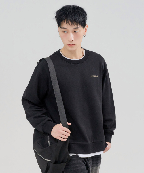 CHASECULT（チェイスカルト）の「メンズ レイヤードスウェットTシャツ-FERK5114B03（スウェット・メンズ・ブラック・100/105/110/95）」の2枚目の写真