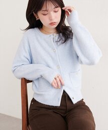 フラワースパンコールポケ付きカーディガン