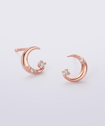 【Autumn Limited】シルバー ダイヤモンド ムーン ピアス
