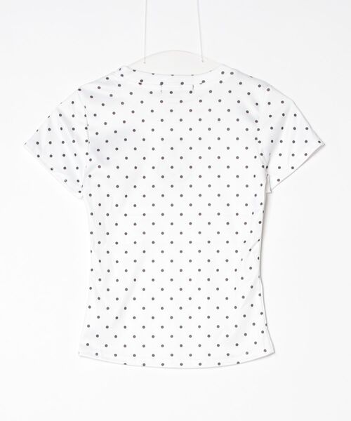 FREE STYLISTS(フリー スタイリスト)の「ドット柄 クルーネック星とウサギプリントTシャツ 半袖 Y2K(Tシャツ/カットソー・レディース・ホワイト・S/M/L/XL)」の2枚目の写真