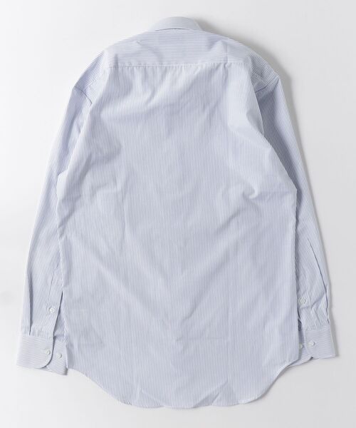 Perfect Suit FActory（パーフェクトスーツファクトリー）の「【形態安定】長袖ワイシャツ　ストライプ　ボタンダウン（ビジネスシャツ・メンズ・ブルー・S/M/L/LL/3L）」の3枚目の写真