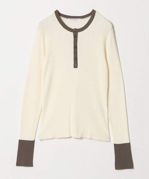 BEAUTY&YOUTH UNITED ARROWS(ビューティーアンドユースユナイテッドアローズ)の「バイカラー ヘンリーネック リブ ニットプルオーバー ウォッシャブル(ニット/セーター・レディース・ダークグレー/オフホワイト/ワイン・FREE)」の20枚目の写真