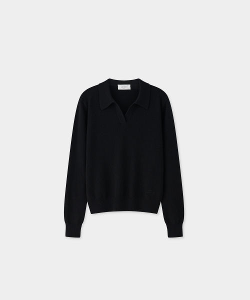 J'RIUM(ジェイリウム)の「カシミヤブレンド ESSENTIALS オープンカラー ニット ブラック(ニット/セーター・メンズ・その他・SMALL/MEDIUM/LARGE/X-LARGE)」の2枚目の写真