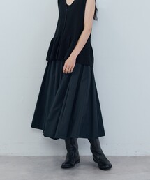 切り替えギャザースカート