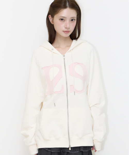 ILLIGO(イリゴ)の「129 ロゴパッチフードジップアップアイボリー(パーカー・レディース・その他・MEDIUM/LARGE/SMALL/X-SMALL)」の2枚目の写真