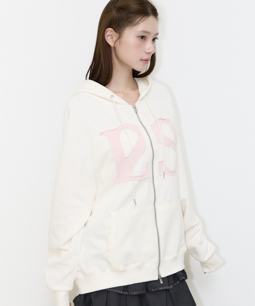 ILLIGO(イリゴ)の「129 ロゴパッチフードジップアップアイボリー(パーカー・レディース・その他・MEDIUM/LARGE/SMALL/X-SMALL)」の3枚目の写真