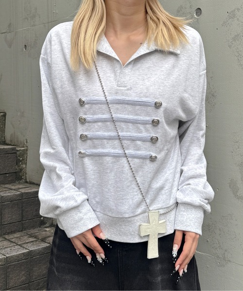 lilful（リルフル）の「ナポレオンデザイン ポロスウェット（スウェット・レディース・ネイビー/オートミール/チャコール・F）」の7枚目の写真