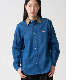 Women's Denim Corduroy Collar Shirt