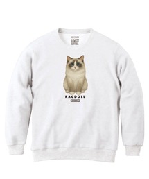 Moftique（モフティック） トレーナー スウェット 裏毛 ラグドール キャット ペット アニマル プリント トップス レディース ユニセックス