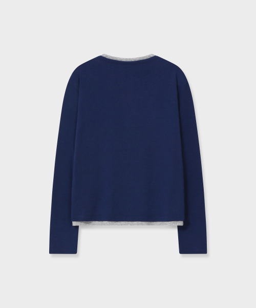 GRUNDEN（グルンデン）の「[GRUNDEN X ソジン] レイヤードヘンリーネックニット (ネイビー)_GCCUJTS01NY（ニット/セーター・レディース・その他・1/2）」の3枚目の写真