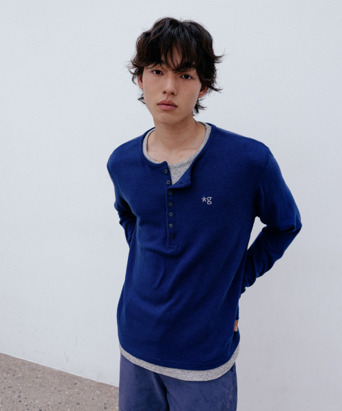 GRUNDEN（グルンデン）の「[GRUNDEN X ソジン] レイヤードヘンリーネックニット (ネイビー)_GCCUJTS01NY（ニット/セーター・レディース・その他・1/2）」の7枚目の写真