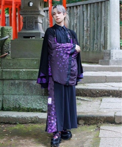 REZEN(リゼン)の「紅葉×月ケープ羽織(その他アウター・メンズ・ローズ/レッドパープル・MEDIUM/LARGE)」の7枚目の写真