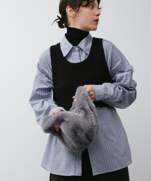 arholiday.standard(エーアールホリデースタンダード)の「Color Fur Round Bag / カラーファーラウンドバッグ(ショルダーバッグ・レディース・グリーン/グレー/ブラック・FREE)」の3枚目の写真