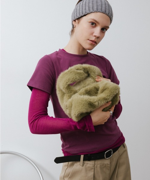 arholiday.standard(エーアールホリデースタンダード)の「Color Fur Round Bag / カラーファーラウンドバッグ(ショルダーバッグ・レディース・グリーン/グレー/ブラック・FREE)」の17枚目の写真